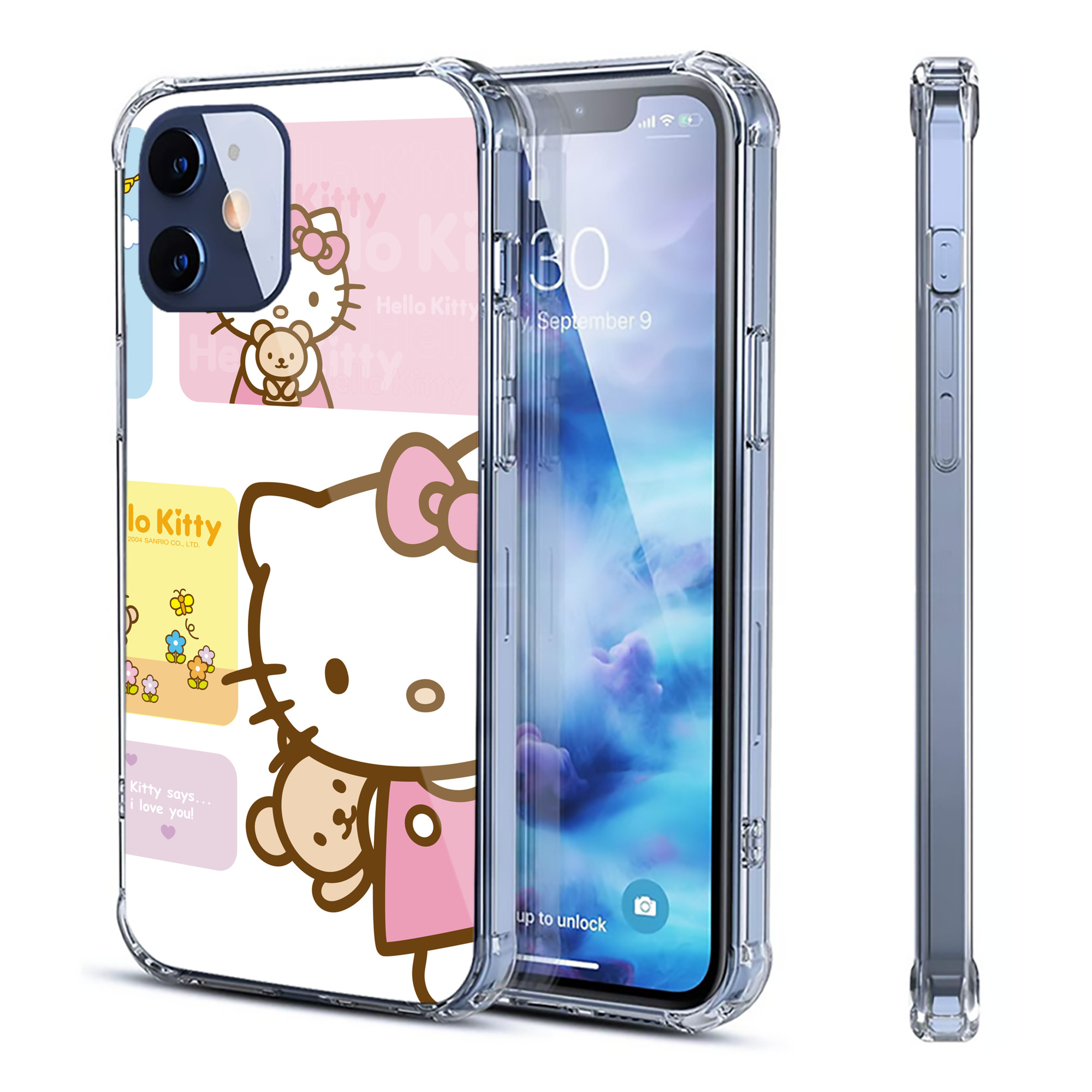 （画像用） Hello Kitty ハローキティ 【iPhone 12シリーズ対応】透明スマホケース（クリアソフトケース）